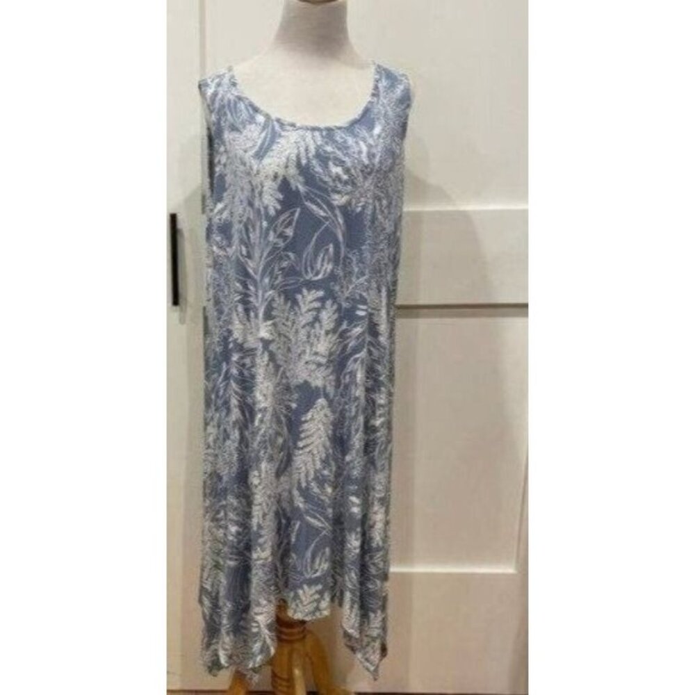 Tahari Print Sleeveless Asymmetrical Dress - Size 1X - Picture 4 of 8